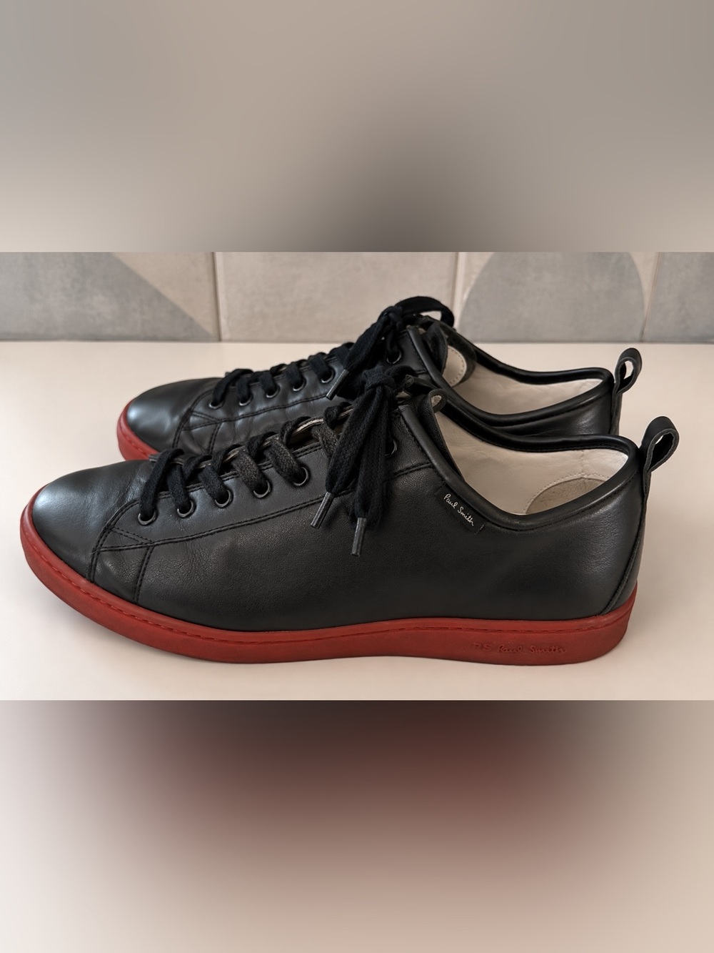 Paul Smith leather navy sneakers- red sole. US 11, EU 44